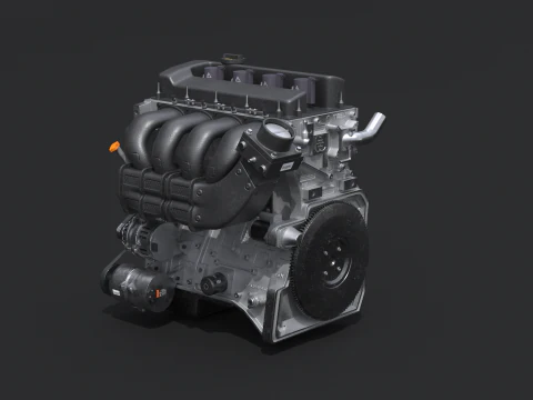 Straight-Four Engine 3D Model