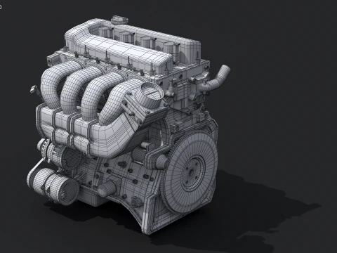 Straight-Four Engine 3D Model