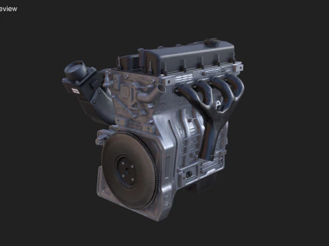 Straight-Four Engine 3D Model