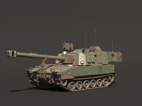 Abbigliamento da battaglia per obice da paladino M109A7 Modello 3D