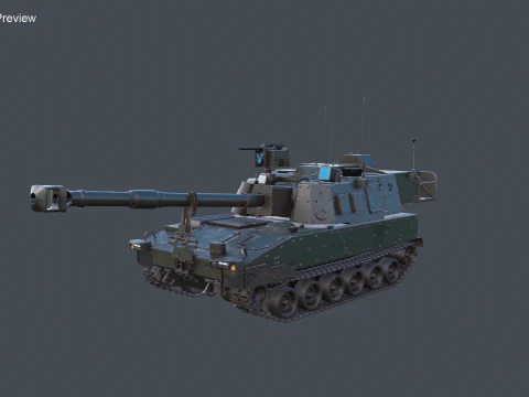 Abbigliamento da battaglia per obice da paladino M109A7 Modello 3D