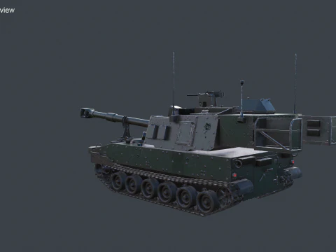 Abbigliamento da battaglia per obice da paladino M109A7 Modello 3D