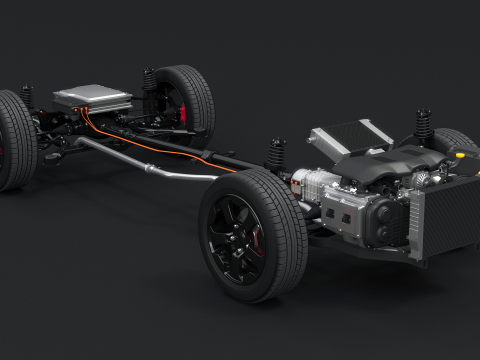 Sasis AWD Hibrida Ringan MHEV Model 3D