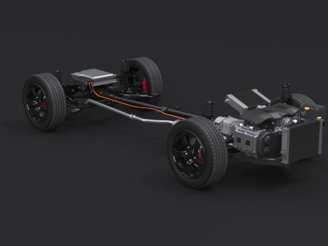 MHEV 마일드 하이브리드 AWD 섀시 3D 모델