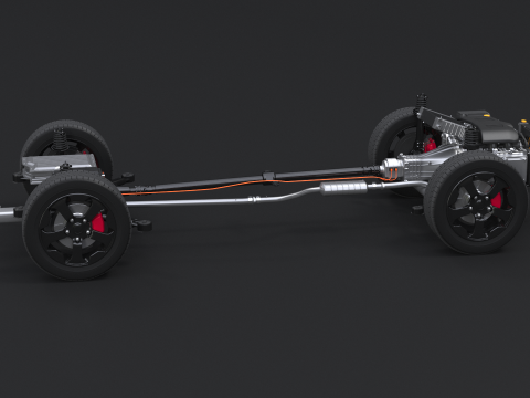 MHEV 마일드 하이브리드 AWD 섀시 3D 모델