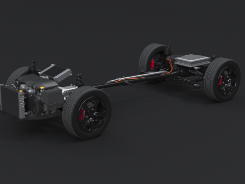 MHEV 마일드 하이브리드 AWD 섀시 3D 모델