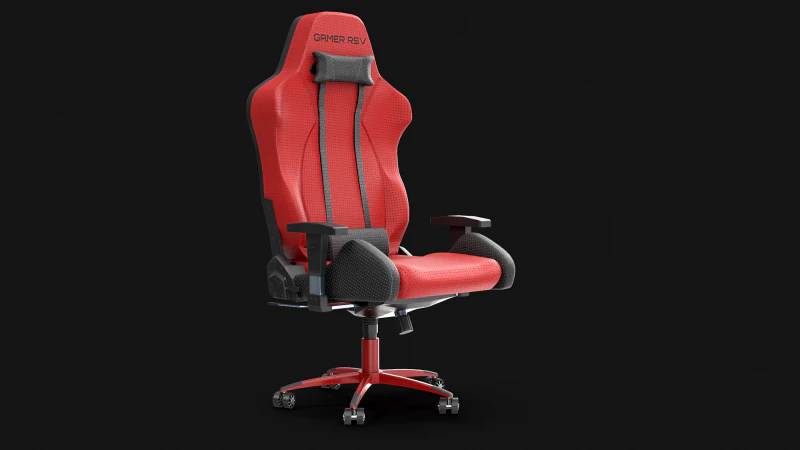 Red Gaming Chair 3D Model .c4d .max .obj .3ds .fbx .stl .blend 