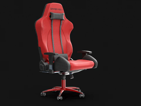 レッドゲーミングチェア 3Dモデル