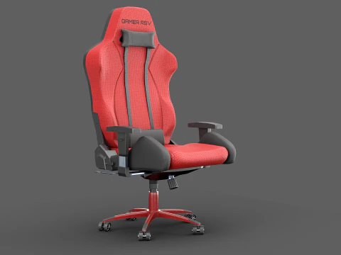 Red Gaming Chair 3D Model