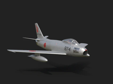 F-86 Sabre JASDF без шасі 3D Модель
