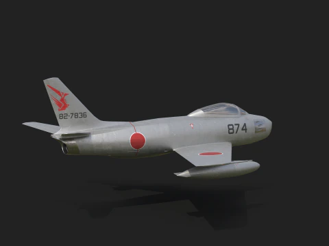F-86 Sabre JASDF без шасі 3D Модель
