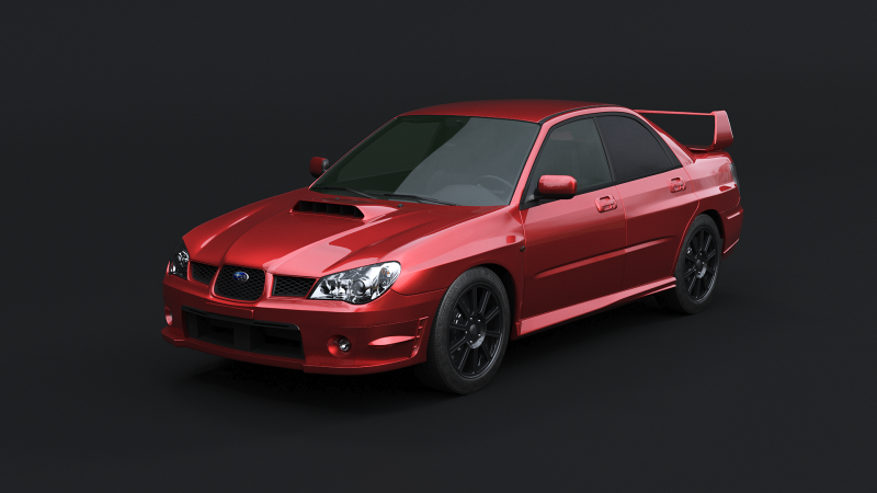 スバル インプレッサ WRX ホークアイ 06-07 3Dモデル .c4d .max .obj .3ds .fbx .stl .blend