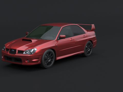スバル インプレッサ WRX ホークアイ 06-07 3Dモデル
