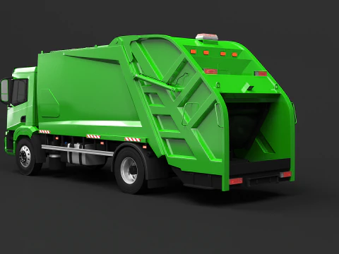 Camion generico della spazzatura dell'UE Modello 3D
