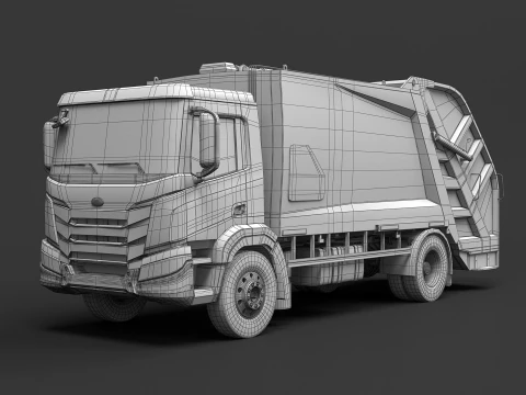 Camion generico della spazzatura dell'UE Modello 3D