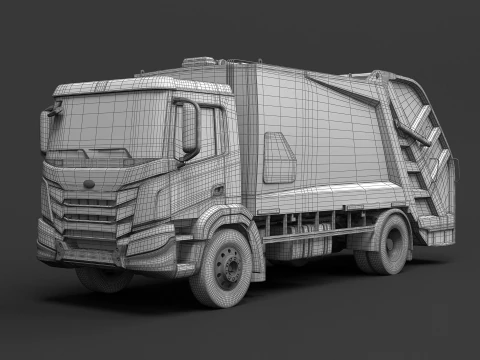 Camion generico della spazzatura dell'UE Modello 3D