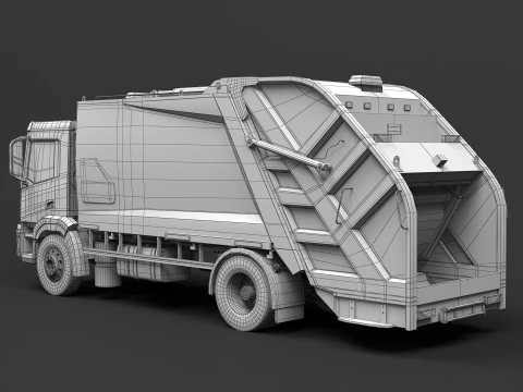 Camion generico della spazzatura dell'UE Modello 3D