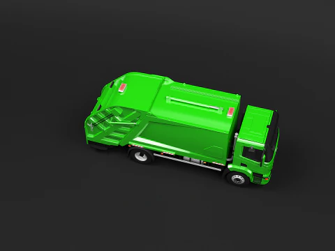 Camion generico della spazzatura dell'UE Modello 3D