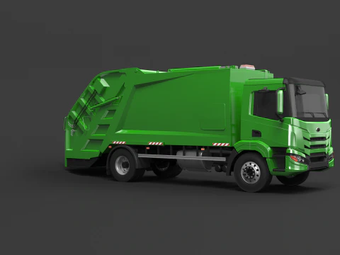 Camion generico della spazzatura dell'UE Modello 3D