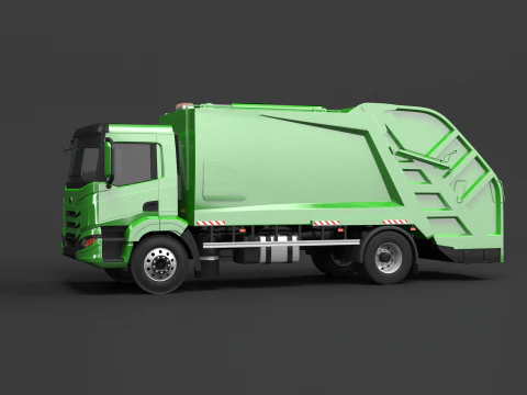 Camion generico della spazzatura dell'UE Modello 3D