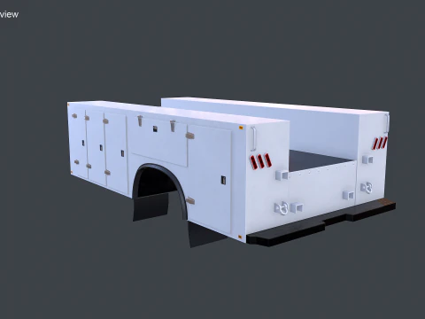 Cassone del camion di servizio PBR Modello 3D