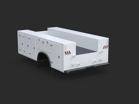 Cassone del camion di servizio PBR Modello 3D