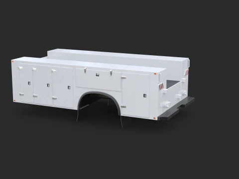 Cassone del camion di servizio PBR Modello 3D
