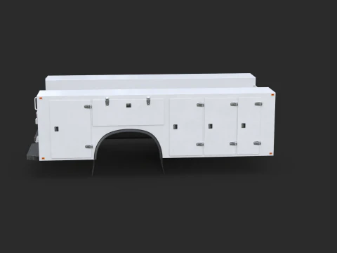 Cassone del camion di servizio PBR Modello 3D