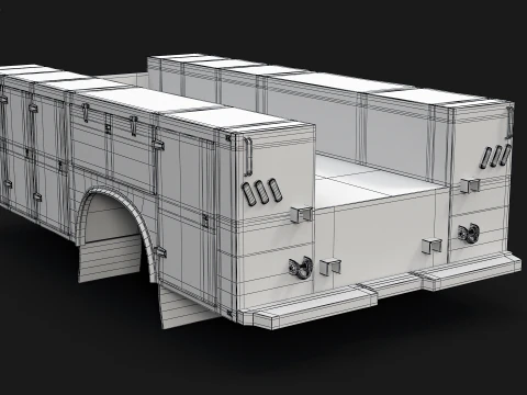 Cassone del camion di servizio PBR Modello 3D