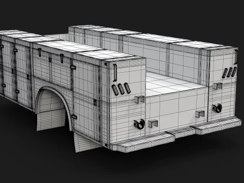 Cassone del camion di servizio PBR Modello 3D