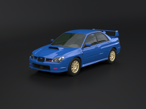 スバル インプレッサ WRX STI 2007 3Dモデル