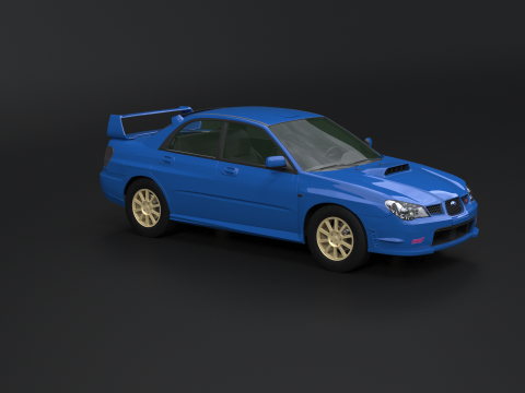 スバル インプレッサ WRX STI 2007 3Dモデル