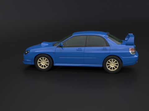 スバル インプレッサ WRX STI 2007 3Dモデル