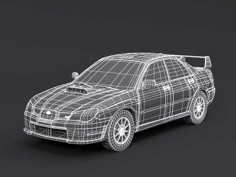スバル インプレッサ WRX STI 2007 3Dモデル
