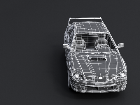 スバル インプレッサ WRX STI 2007 3Dモデル