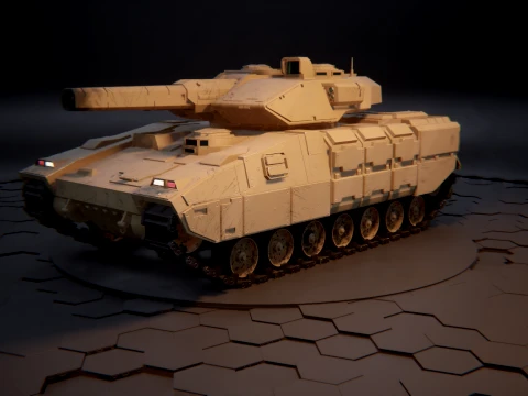 Futuristic Sci-Fi Tank Stealth Military Vehicle PBR Sand 3D Model