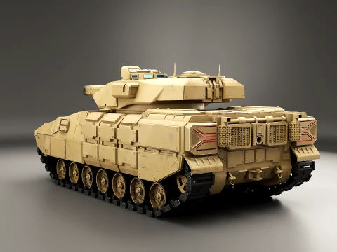 Futuristic Sci-Fi Tank Stealth Military Vehicle PBR Sand 3D Model