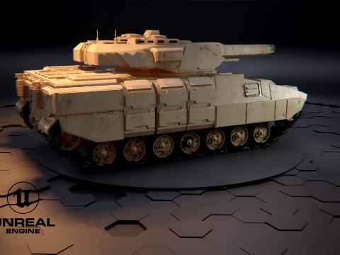 Futuristic Sci-Fi Tank Stealth Military Vehicle PBR Sand 3D Model