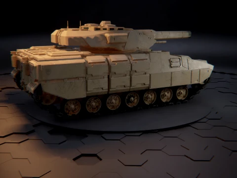 Futuristic Sci-Fi Tank Stealth Military Vehicle PBR Sand 3D Model