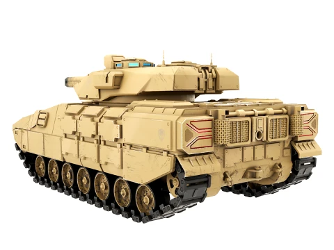 Futuristic Sci-Fi Tank Stealth Military Vehicle PBR Sand 3D Model