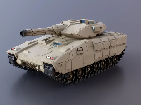 Futuristic Sci-Fi Tank Stealth Military Vehicle PBR Sand 3D Model