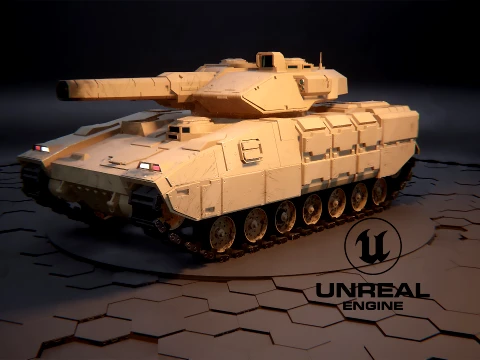 Futuristic Sci-Fi Tank Stealth Military Vehicle PBR Sand 3D Model