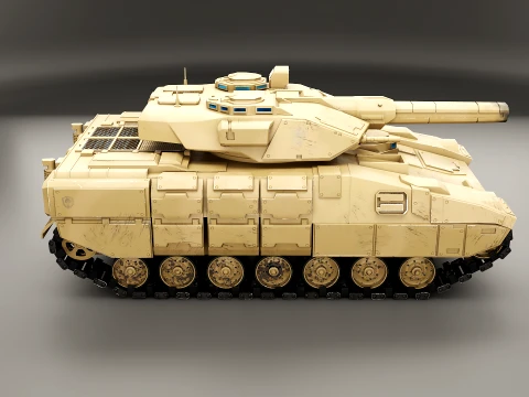 Futuristic Sci-Fi Tank Stealth Military Vehicle PBR Sand 3D Model