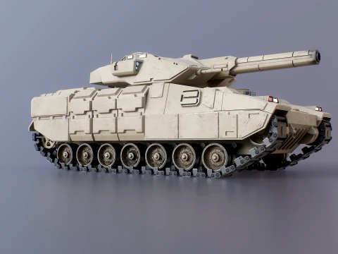 Futuristic Sci-Fi Tank Stealth Military Vehicle PBR Sand 3D Model