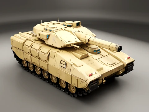 Futuristic Sci-Fi Tank Stealth Military Vehicle PBR Sand 3D Model