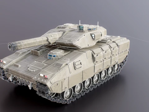 Futuristic Sci-Fi Tank Stealth Military Vehicle PBR Sand 3D Model