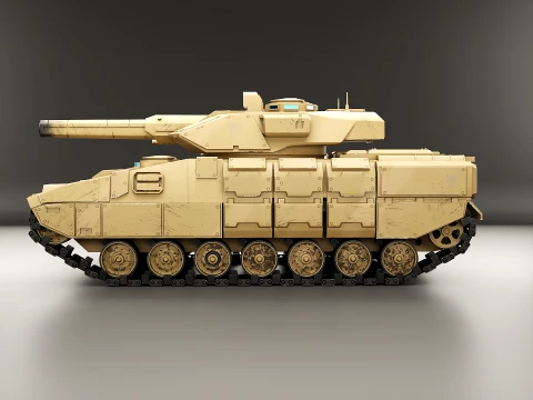Futuristic Sci-Fi Tank Stealth Military Vehicle PBR Sand 3D Model