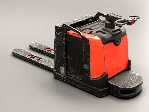 Electric Pallet Jack PBR Worn 3D Model