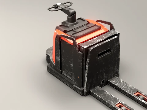 Electric Pallet Jack PBR Worn 3D Model
