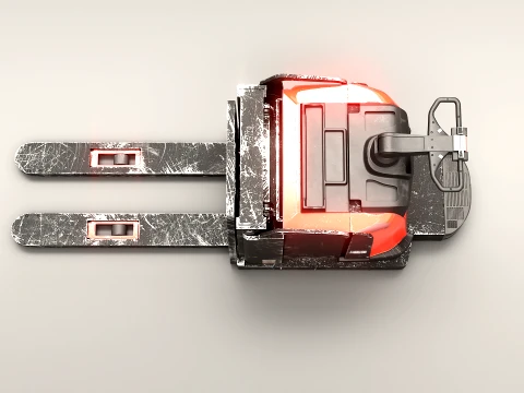 Electric Pallet Jack PBR Worn 3D Model